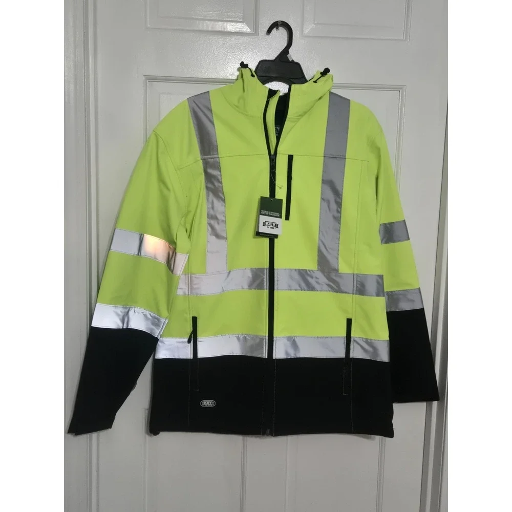 Key Crawford‎ Rip Stop Hi VIsibility Jacket NWT 2XL work Hi VIZ